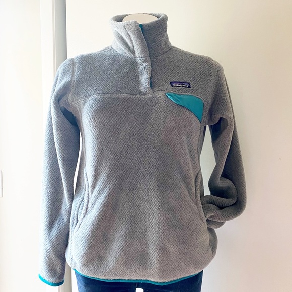 Patagonia Snap-T Fleece Gray Pullover Sweater M - Picture 1 of 6